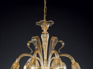 Crystal Amber Chandelier Vetrilamp Vetrilamp Autres espaces Objets d'art