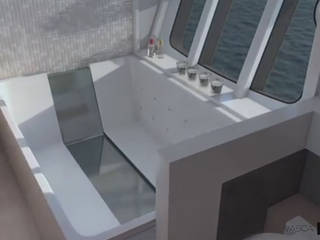 Vasca da bagno reversibilmente estendibile, Studio di architettura Lastella Studio di architettura Lastella Bagno moderno
