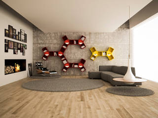 Concept - With its shape similar to the letter “Y”: Ypsilon, d-Lab studio d-Lab studio Salas de estar modernas