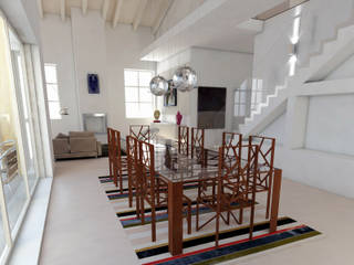 Tavolo in acciaio cor-ten e vetro, Design art Design art Salas de estar modernas