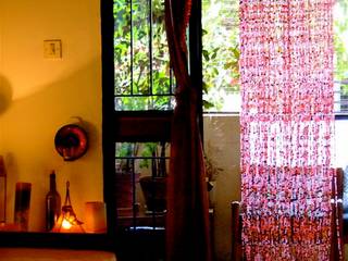 Pomegranate Purple-Red Gold Bead Curtain, Memories of a Butterfly: Bead Curtains & Room Dividers Memories of a Butterfly: Bead Curtains & Room Dividers Rustic style living room