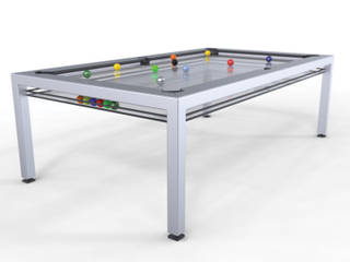 G4 Glass Pool Table, Quantum Play Quantum Play Sala multimediale minimalista