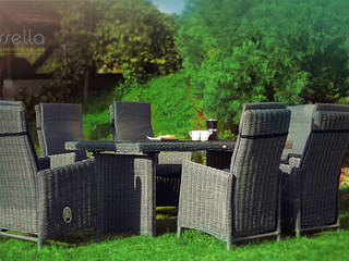 Essgruppe Rom in Rundgeflecht Grau, Too-Design GmbH Too-Design GmbH Garden Furniture