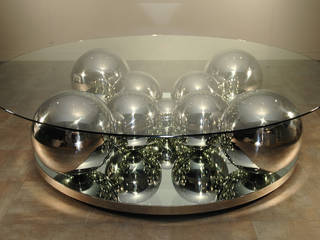 Table basse Boules inox, Design Bois Creation Design Bois Creation Eclectic style living room