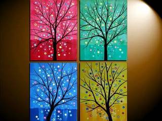 Split paintings for staircase walls and larger living room walls, SHEEVIA INTERIOR CONCEPTS SHEEVIA INTERIOR CONCEPTS