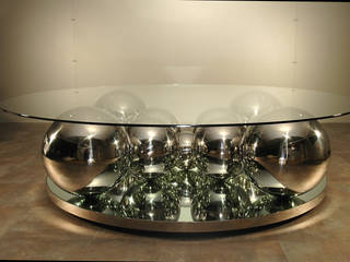 Table basse Boules inox, Design Bois Creation Design Bois Creation Ausgefallene Wohnzimmer