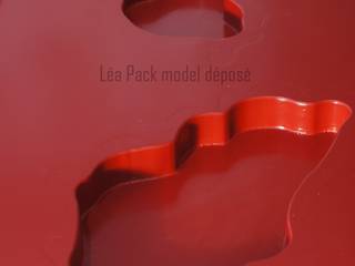 Ensemble console et miroir "Mer Rouge", Léa Pack Léa Pack 모던스타일 복도, 현관 & 계단