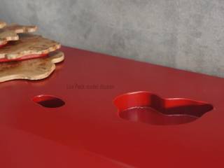 Ensemble console et miroir "Mer Rouge", Léa Pack Léa Pack 모던스타일 복도, 현관 & 계단