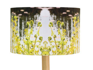 Handmade Fern Lampshade and Rubberwood Floor Lamp, For All We Know For All We Know Modern living room