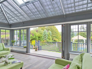 Living Room Conservatory with Veranda, Vale Garden Houses Vale Garden Houses 모던스타일 온실