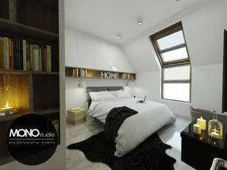 Delikatna sypialnia utrzymana w bieli, MONOstudio MONOstudio Quartos modernos