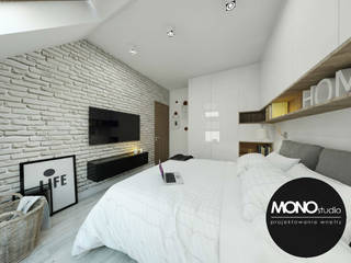 Delikatna sypialnia utrzymana w bieli, MONOstudio MONOstudio ห้องนอน