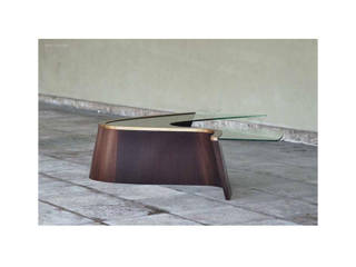 Couchtisch Wenge / Messing / Glas, Möbeldesign Möbeldesign Living roomSide tables & trays