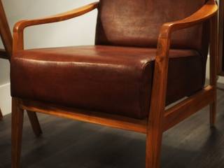 Low Slung Mid Century Style Leather Chair, Cambrewood Cambrewood Oturma Odası