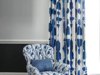 Inkat Ink blue and Splatter Ink Blue Korla Home Camera da letto moderna Tessili