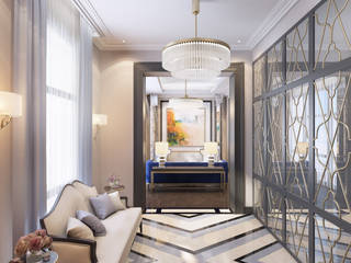 Апартаменты TriBeCa в стилистике Ар Деко, Anna Clark Interiors Anna Clark Interiors Klasik Koridor, Hol & Merdivenler