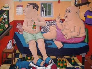 "los dos argentinos" 92 x 73cm, Peintre Blanchard Peintre Blanchard