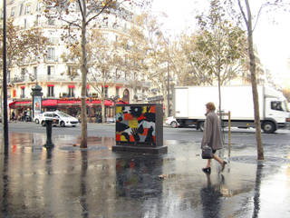 Fresque place parisienne, ulrike weiss céramiques ulrike weiss céramiques Стены и пол в стиле модерн