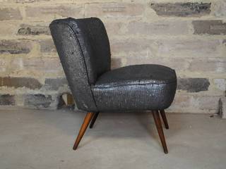 Gun Metal Boucle 1950's Cocktial Chair, Sketch Interiors Sketch Interiors غرفة المعيشة