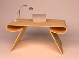Escritorio de madera, Ibu3D, Ibu 3d Ibu 3d Phòng học/văn phòng phong cách hiện đại
