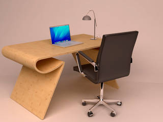 Escritorio de madera, Ibu3D, Ibu 3d Ibu 3d Modern Study Room and Home Office