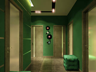 Дизайн прихожей в современном стиле в ЖК "Янтарный", Студия интерьерного дизайна happy.design Студия интерьерного дизайна happy.design Modern corridor, hallway & stairs