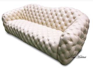 Designing with White Leather Sofa , Locus Habitat Locus Habitat Salon moderne
