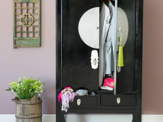 Black Lacquer Wedding Cabinet Orchid