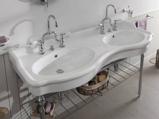 lavabo doppia vasca 140cm, bleu provence bleu provence Classic style bathroom Sinks