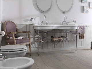 lavabo doppia vasca 140cm, bleu provence bleu provence Classic style bathroom