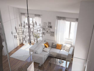 attico giovane coppia, Barberini & Gunnell Barberini & Gunnell 現代房屋設計點子、靈感 & 圖片