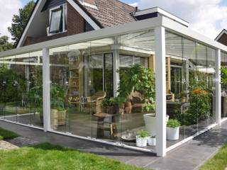 Mooieverandas.nl grootste veranda dealer van Nederland, Mooieverandas.nl Mooieverandas.nl モダンスタイルの 温室