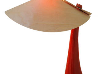 Lampe en grès abat-jour en bois, Thierry Noviant Thierry Noviant Salon moderne