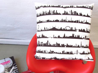 Kissen mit Skyline Print, 44spaces 44spaces 现代客厅設計點子、靈感 & 圖片