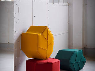 Modular footstools in the shape of a Leaf, design by nico design by nico Salas