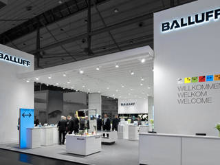 Klassisch-moderner Markenauftritt für Balluff auf der Hannover Messe, Expotechnik Group Expotechnik Group Espacios comerciales