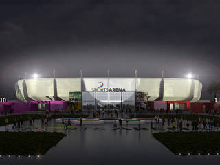 PABELLON POLIDEPORTIVO MODULAR EN BENGHAZI 5.5K, Javier Garcia Alda arquitecto Javier Garcia Alda arquitecto Espacios