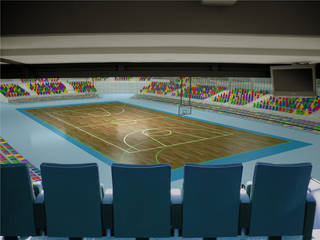 ​Project for the sports center of Benghazi. 5.5K, Javier Garcia Alda arquitecto Javier Garcia Alda arquitecto Rooms