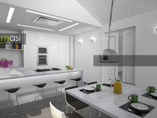 Estatuario Kitchen, melania de masi architetto melania de masi architetto Modern Kitchen