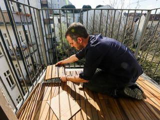 2 QM BALKON IM KAROVIERTEL, HAMBURG, DIE BALKONGESTALTER DIE BALKONGESTALTER Balcony, Porch & Terrace design ideas