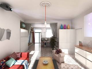 Loft contemporain, AAA AAA Phòng khách: thiết kế nội thất · bố trí · ảnh