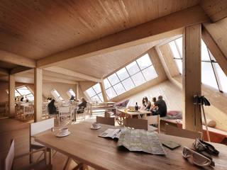 SUSTAINABLE PASSIVE MOUNTAIN HUT IN THE HIGH TATRAS, ATELIER 8000 ATELIER 8000 모던스타일 주택