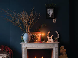 Christmas '14, Farrow & Ball Farrow & Ball Ruang Keluarga Modern Fireplaces & accessories