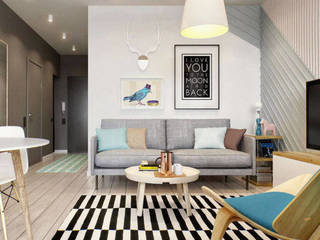 Стильная однушка 40м2 в Москве, IdeasMarket IdeasMarket Living room