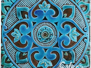 Mandala wall art - turquoise - square, Gvega Ceramica Gvega Ceramica Modern living