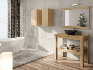 Stone Visobath Baños de estilo mediterráneo Almacenamiento