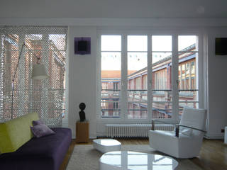 LOFT R - PARIS XI, Agence d'architecture Odile Veillon / ARCHI-V.O Agence d'architecture Odile Veillon / ARCHI-V.O Living room