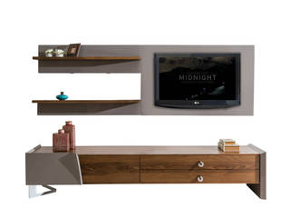 TWIST TV UNIT (walnuts), NILL'S FURNITURE DESIGN NILL'S FURNITURE DESIGN 客廳室