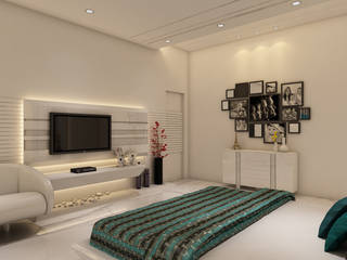 Master Bedroom, K Mewada Interior Designer K Mewada Interior Designer モダンスタイルの寝室