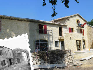 RENOVATION D'UN MAS, JOSE MARCOS ARCHITECTEUR JOSE MARCOS ARCHITECTEUR Casas de estilo rural